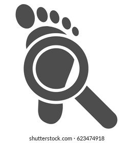 Trace Detective vector icon. Illustration style is a flat iconic gray symbol on a white background.