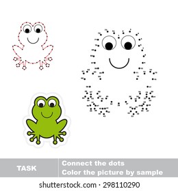 Trace game for children. Hidden frog. Join dots and find hidden image.