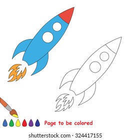 Trace game. Toy rocket to be colored.