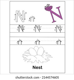 Trace the letter and picture and color it. Educational children tracing game. Coloring alphabet.  abc coloring pages
coloring pages, line art, kids book, kids latter