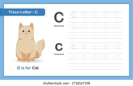 Trace Letter-C : A-Z Animal Hand Writing Practice Book