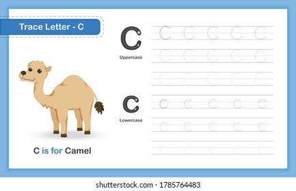 Trace Letter-G : A-Z Animal,  Lowercase letter, Hand Writing Practice Book