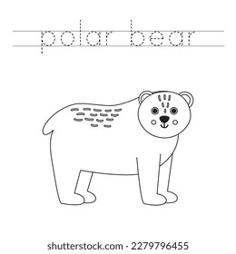 Trace letters and color black and white polar bear.
