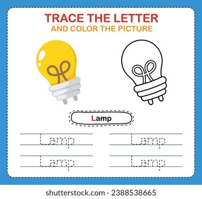 Trace letters of english alphabet and coloring book.Handwriting practice for preschool kids