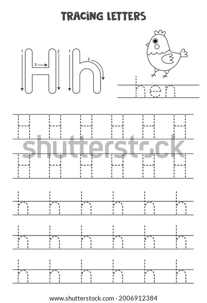 Trace Letters English Alphabet Uppercase Lowercase Stock Vector ...