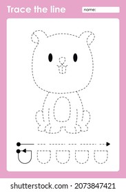 Trace line coloring with Baby Animal Beaver