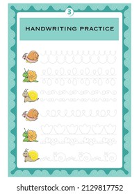 Trace line worksheet for kids. Basic writing. Working pages for children. Preschool or kindergarten worksheet. Trace the pattern. Illustration and vector outline - A4 paper ready to print.