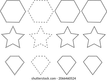 rastrear las líneas y colorear las Formas
