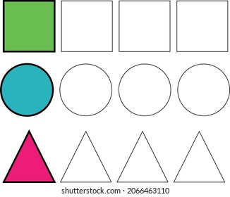 rastrear las líneas y colorear las formas