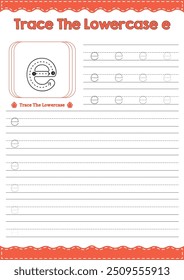 Trace The Lowercase Latter - e