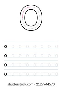 Trace Lowercase Letter O Worksheet For Preschool