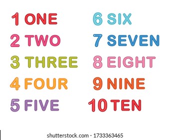 Trace number design for learning handwriting. Practicing motor skills - tracing dashed lines. Vector Illustration. 