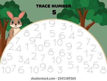 Trace number five 5 mathematician for kids