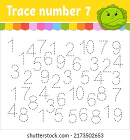 Trace Number Handwriting Practice Learning Numbers Stock Vector ...