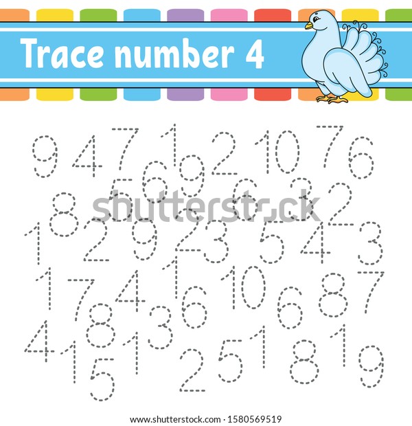 Trace Number Handwriting Practice Learning Numbers Stok