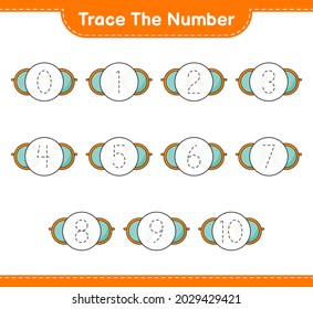 Rastrear el número. Número de seguimiento con gafas de sol. Juego infantil educativo, hoja de cálculo imprimible, ilustración vectorial