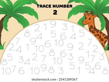 Trace number two 2 mathematician for kids