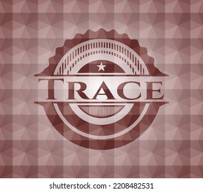 Trace red geometric badge. Seamless. 