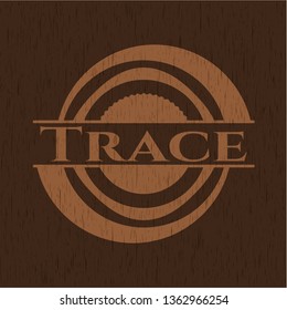 Trace retro style wooden emblem