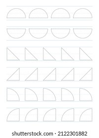 Trace shapes worksheet for kids
