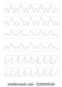 Trace Shapes Worksheet Preschool Stock Vector (Royalty Free) 2120559236 ...