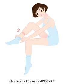 Trace of socks remain in leg
