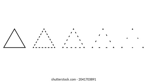 trace the triangle worksheet preschool. Kindergartens educational game for kids