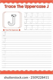 Trace the Uppercase Alphabet J