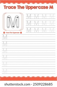 Trace the Uppercase Alphabet M