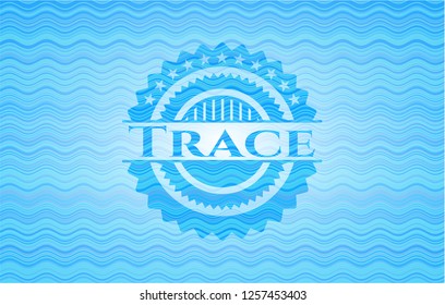 Trace water wave concept emblem background.