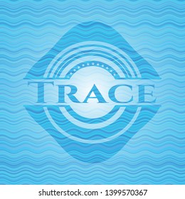 Trace water wave representation badge. Vector Illustration. Detailed.