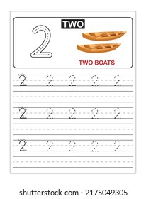 Trace and write. Handwriting practice. Tracing number. Educational children's games, printable worksheets, vector illustration.  Number 0-9