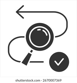 Rückverfolgbarkeit Glyphe Symbol Vektorsymbol