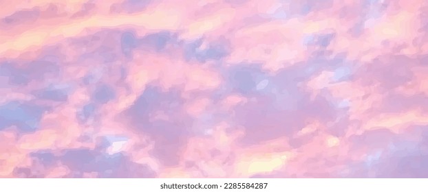 Traced vector. Twilight. The sky. Pink sky. Look at the sky. Background image. Spring. Summer.