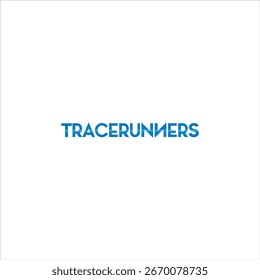 Logotipo de Tracerunners en azul degradado sobre fondo blanco