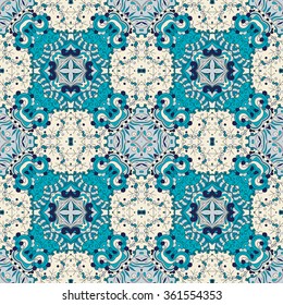 Tracery binary monochrome pattern. Mehendi carpet design. Neat even harmonious calming doodle texture. Also seamless. Indifferent discreet. Ambitious bracing usable, curved doodling mehndi. Vector.