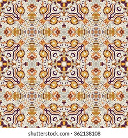 Tracery binary monochrome pattern. Mehendi carpet design. Neat even harmonious calming doodle texture. Also seamless. Indifferent discreet. Ambitious bracing usable, curved doodling mehndi. Vector.
