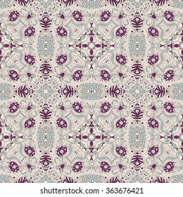 Tracery binary monochrome pattern. Mehendi carpet design. Neat even harmonious calming doodle texture. Also seamless. Indifferent discreet. Ambitious bracing usable, curved doodling mehndi. Vector.