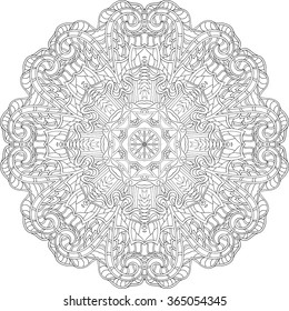 Tracery binary monochrome pattern. Mehendi carpet design. Neat even harmonious calming doodle texture. Also seamless. Indifferent discreet. Ambitious bracing usable, curved doodling mehndi. Vector.