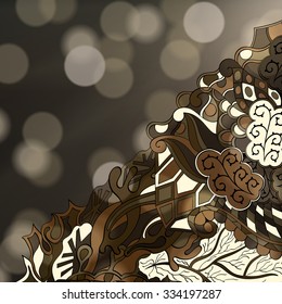 Tracery calming pattern. EPS10. Mehendi design. Neat even brown harmonious doodle texture. Algae sea motif. Indifferent discreet. Ambitious bracing usable, curved doodling mehndi. Vector.