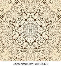 Tracery colorful pattern. Mehendi carpet design. Neat even harmonious calming doodle texture. Also seamless. Indifferent discreet. Trace ambitious bracing usable, curved doodling mehndi. Vector.