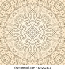 Tracery colorful pattern. Mehendi carpet design. Neat even harmonious calming doodle texture. Also seamless. Indifferent discreet. Trace ambitious bracing usable, curved doodling mehndi. Vector.
