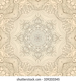 Tracery colorful pattern. Mehendi carpet design. Neat even harmonious calming doodle texture. Also seamless. Indifferent discreet. Trace ambitious bracing usable, curved doodling mehndi. Vector.