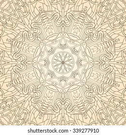 Tracery colorful pattern. Mehendi carpet design. Neat even harmonious calming doodle texture. Also seamless. Indifferent discreet. Trace ambitious bracing usable, curved doodling mehndi. Vector.