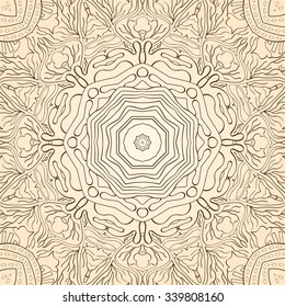 Tracery colorful pattern. Mehendi carpet design. Neat even harmonious calming doodle texture. Also seamless. Indifferent discreet. Trace ambitious bracing usable, curved doodling mehndi. Vector.