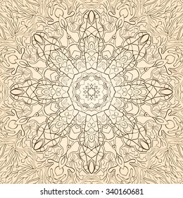 Tracery colorful pattern. Mehendi carpet design. Neat even harmonious calming doodle texture. Also seamless. Indifferent discreet. Trace ambitious bracing usable, curved doodling mehndi. Vector.
