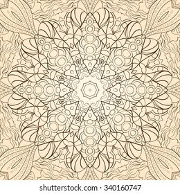 Tracery colorful pattern. Mehendi carpet design. Neat even harmonious calming doodle texture. Also seamless. Indifferent discreet. Trace ambitious bracing usable, curved doodling mehndi. Vector.