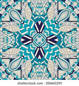Tracery colorful pattern. Mehendi carpet design. Neat even harmonious calming doodle texture. Also seamless. Indifferent discreet. Ambitious bracing usable, curved doodling mehndi. Vector.