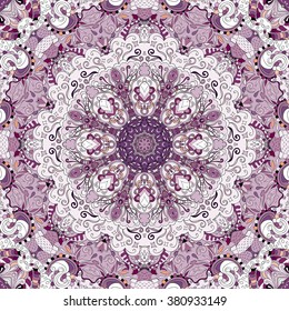 Tracery colorful pattern. Mehendi carpet design. Neat even harmonious calming doodle texture. Also seamless. Indifferent discreet. Ambitious bracing usable, curved doodling mehndi. Vector.