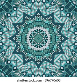 Tracery colorful pattern. Mehendi carpet design. Neat even harmonious calming doodle texture. Also seamless. Indifferent discreet. Ambitious bracing usable, curved doodling mehndi. Vector.